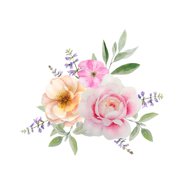 Dubbele wenskaart - Blanco kaart pastel bloemen