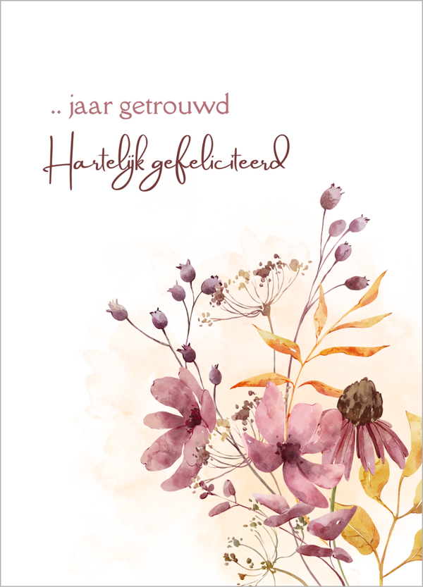 Wenskaart jubileum- .. jaar getrouwd