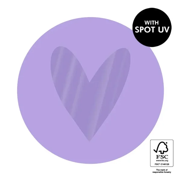 10 cadeaustickers - Lila hartje