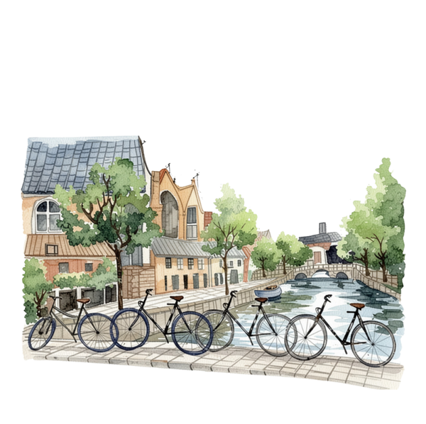 Dubbele wenskaart - Blanco kaart gracht
