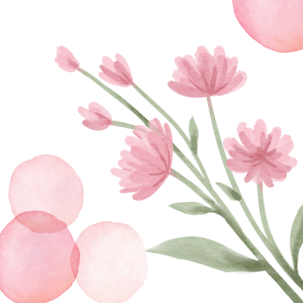 Dubbele wenskaart - Blanco kaart roze bloemen