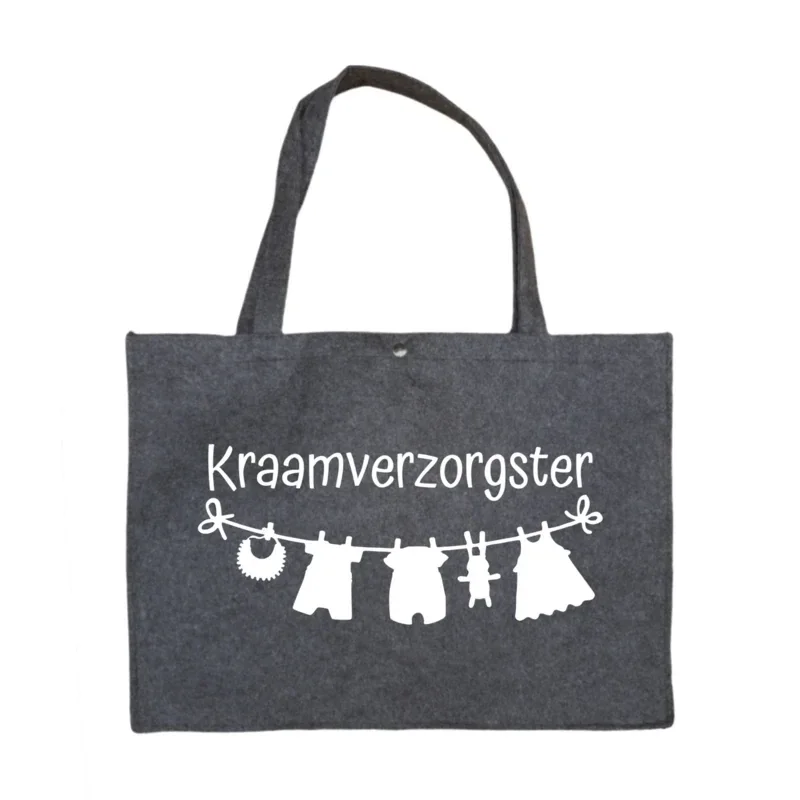 Bedankje kraamverzorgster- Vilten tas