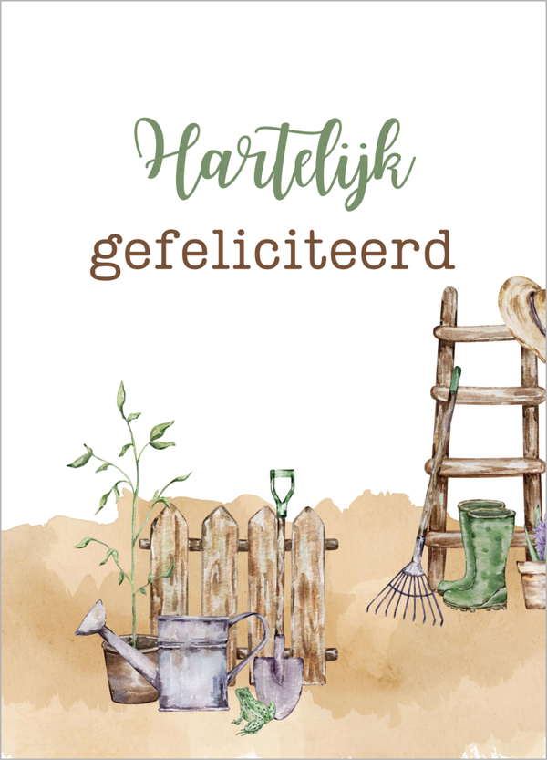Wenskaart verjaardag - Tuinladder