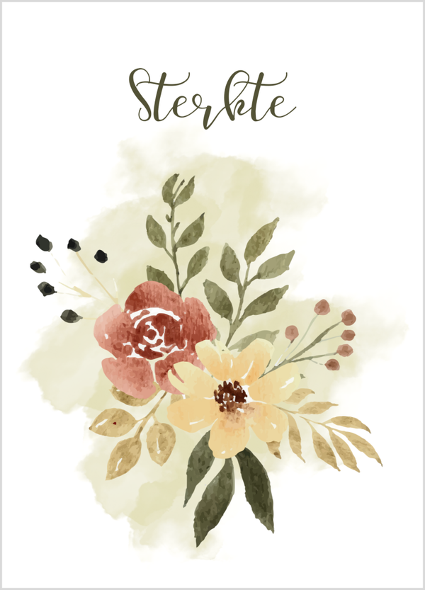 Wenskaart sterkte bloemen