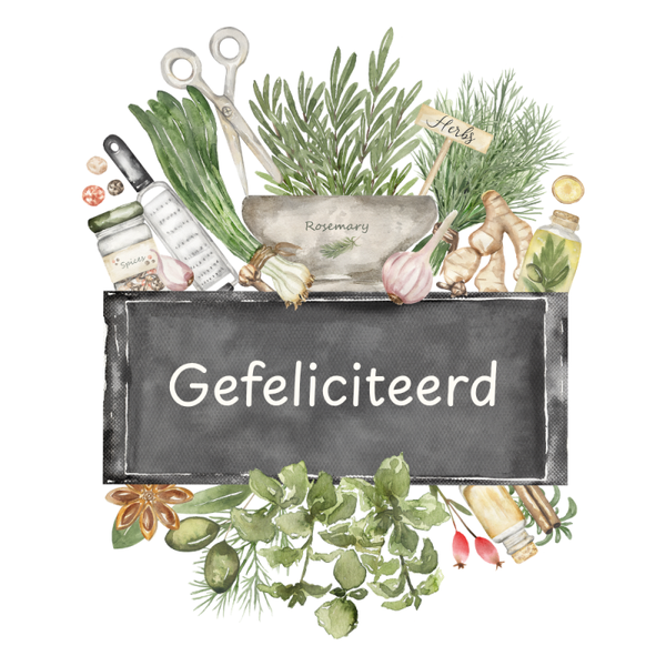 Dubbele wenskaart - Kaart gefeliciteerd krijtbord