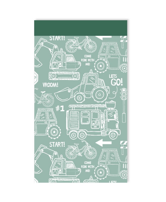 10 cadeauzakjes - Voertuigen mintgroen