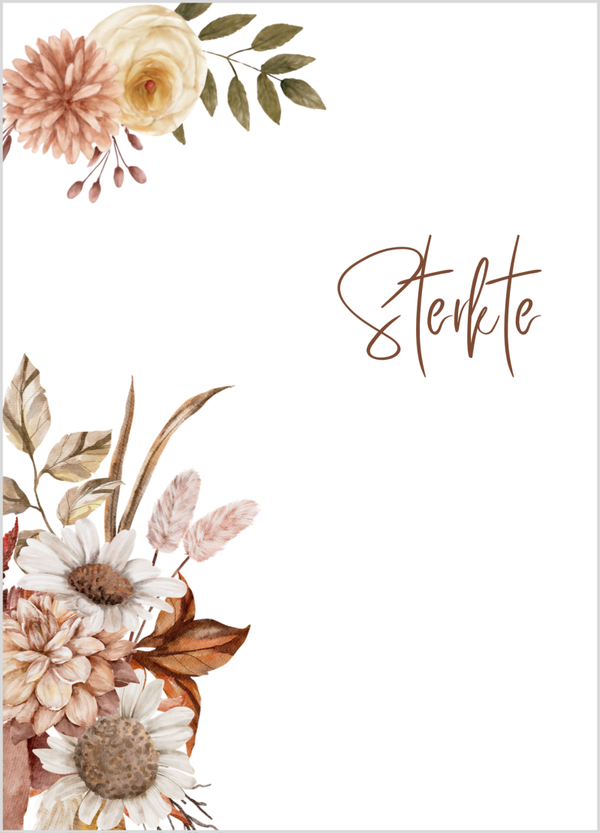 Wenskaart sterkte bloemen