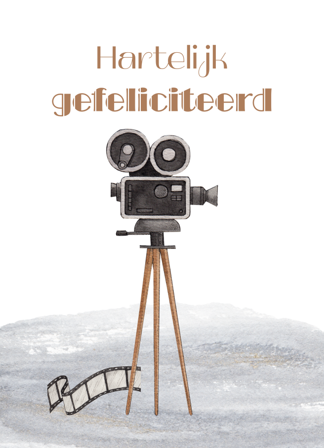 Hartelijk gefeliciteerd kaart met vintage camera