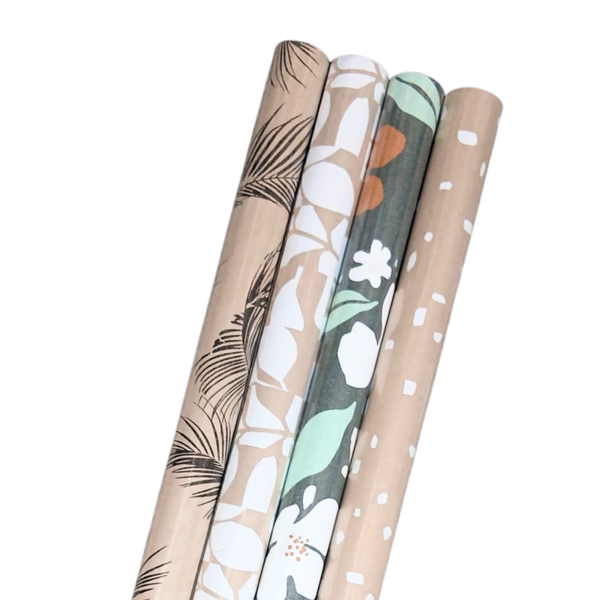 Cadeaupapier - 4 rollen inpakpapier- kraftpapier