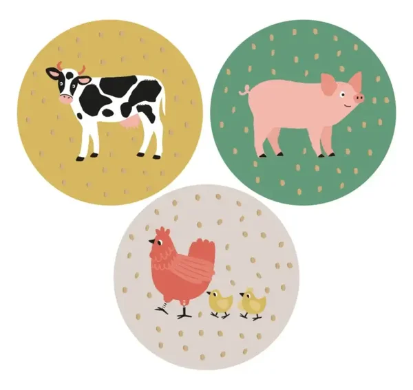 10 Cadeaustickers- Boerderijdieren