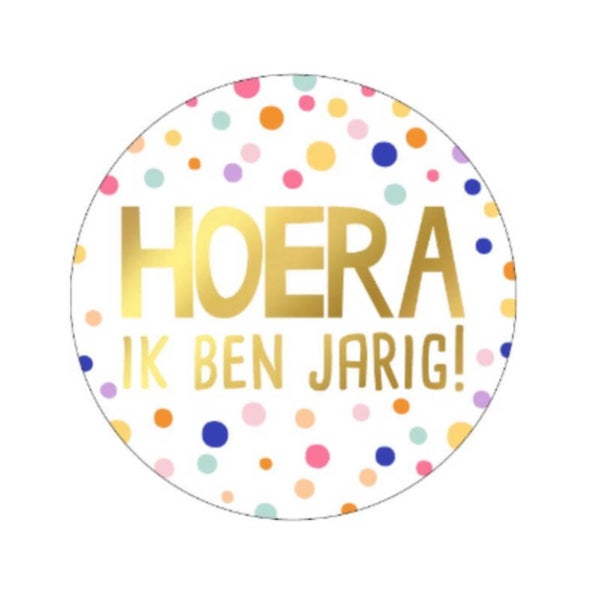 10 Cadeaustickers- Hoera ik ben jarig!