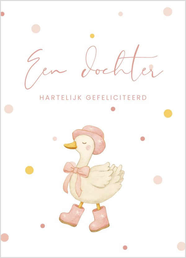 Wenskaart geboorte dochter gansje