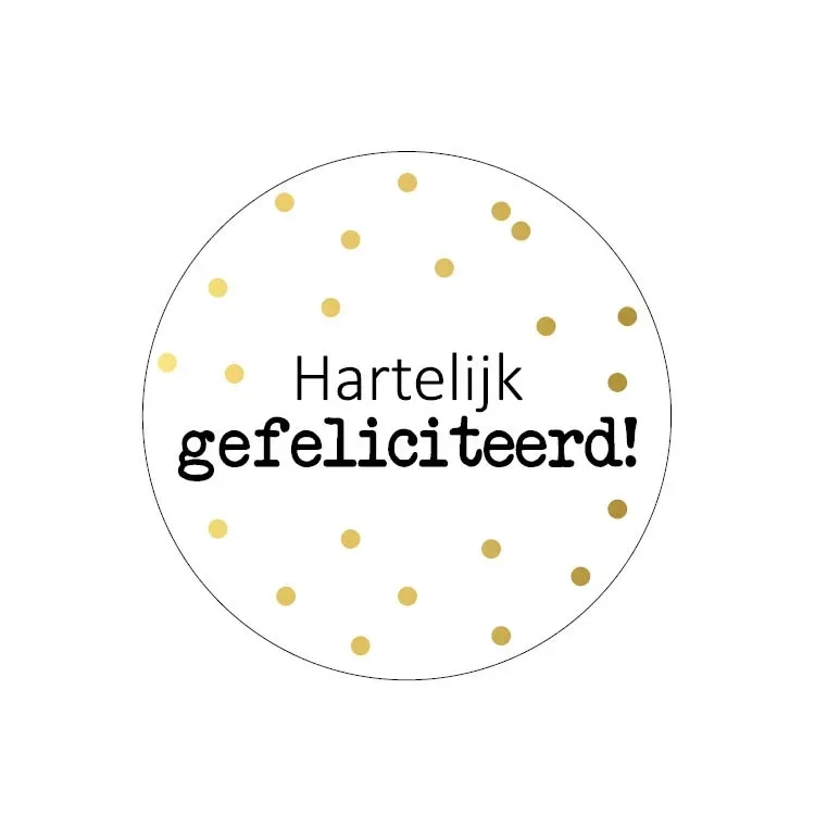 10 cadeaustickers - Hartelijk gefeliciteerd