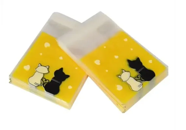 Traktatiezakjes | Poesjes Geel | 7x7 cm | 30 Stuks