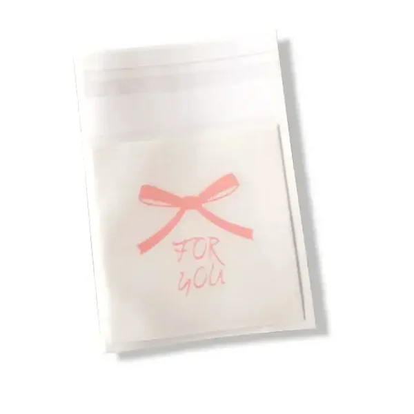 Traktatiezakjes | Roze Strik | 7x7 cm | 30 Stuks