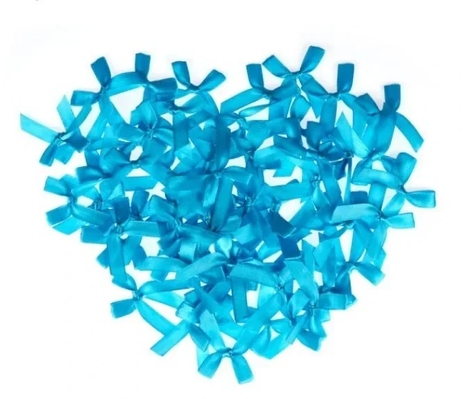 Blauwe Satijnen Strikjes | 30 stuks | Met Structuur