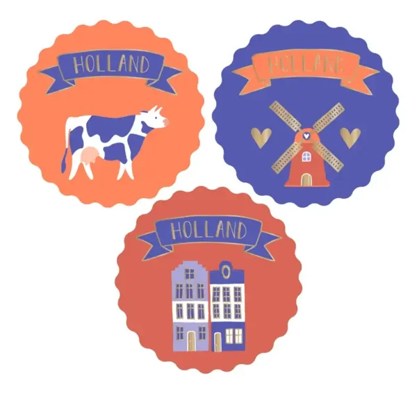 10 Cadeaustickers- Holland