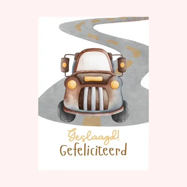 Wenskaart Geslaagd voor Rijbewijs