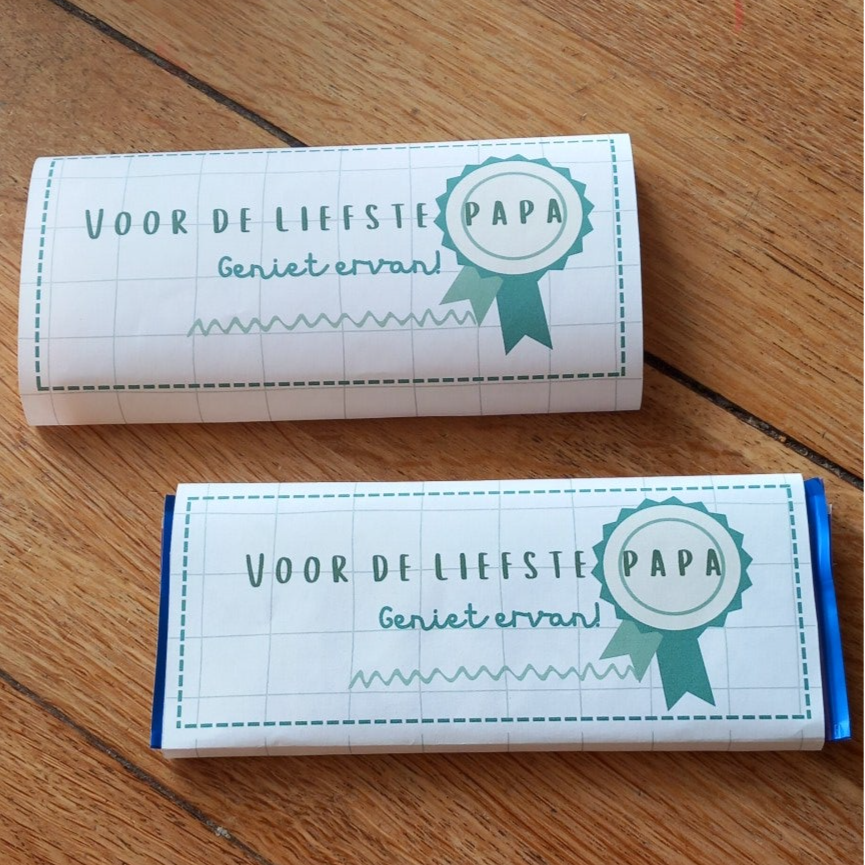 Printable- Chocoladewikkels- Cadeautje vaderdag