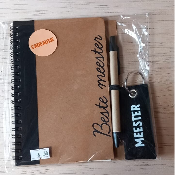 Bedankje meester- Notitieboekje met sleutelhanger