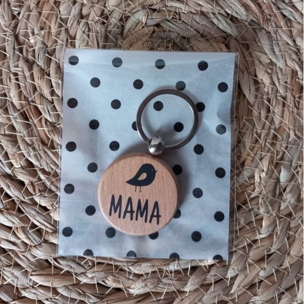 Houten sleutelhanger - mama