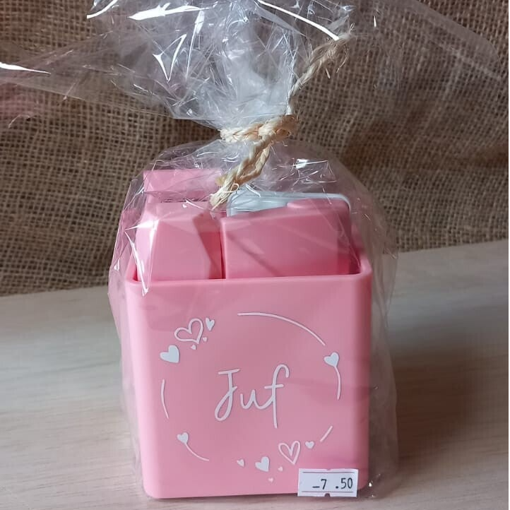 Pennenbakje met inhoud- Bedankje voor de juf