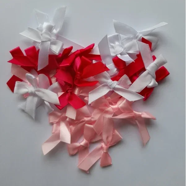 Mix van Witte en Roze Satijnen Strikjes | 30 stuks