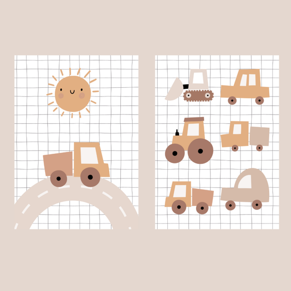 A4-poster- Voertuigen- Set van 2