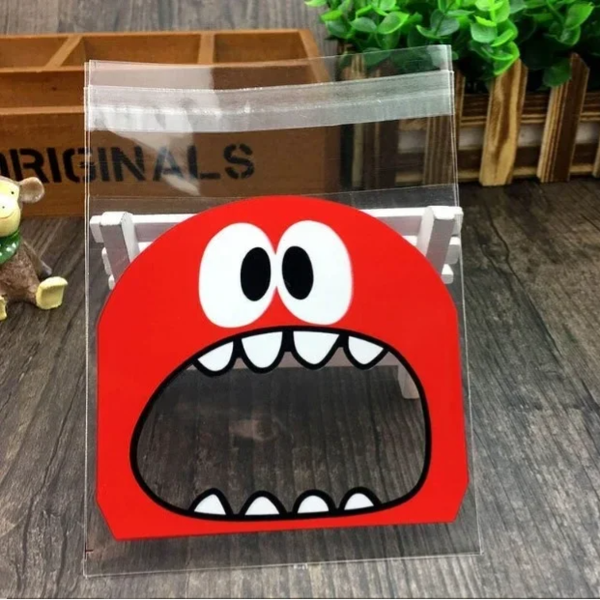 Traktatiezakjes | Rood Monster | 7x7 cm | 30 Stuks