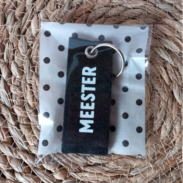 Vilten Sleutelhanger 'Meester'