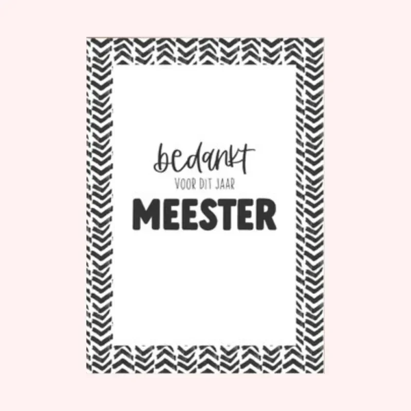 Kaart meester- bedankt voor dit jaar
