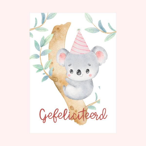 Wenskaart met Koalabeertje