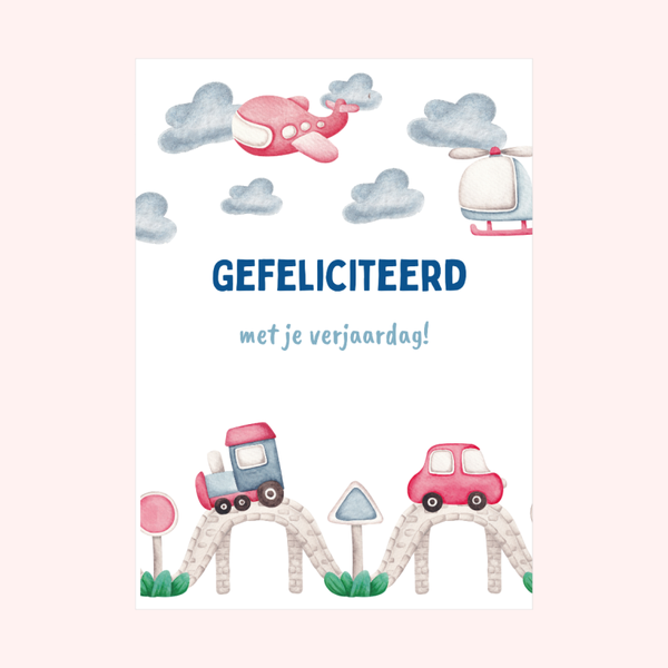 Wenskaart met Voertuigen