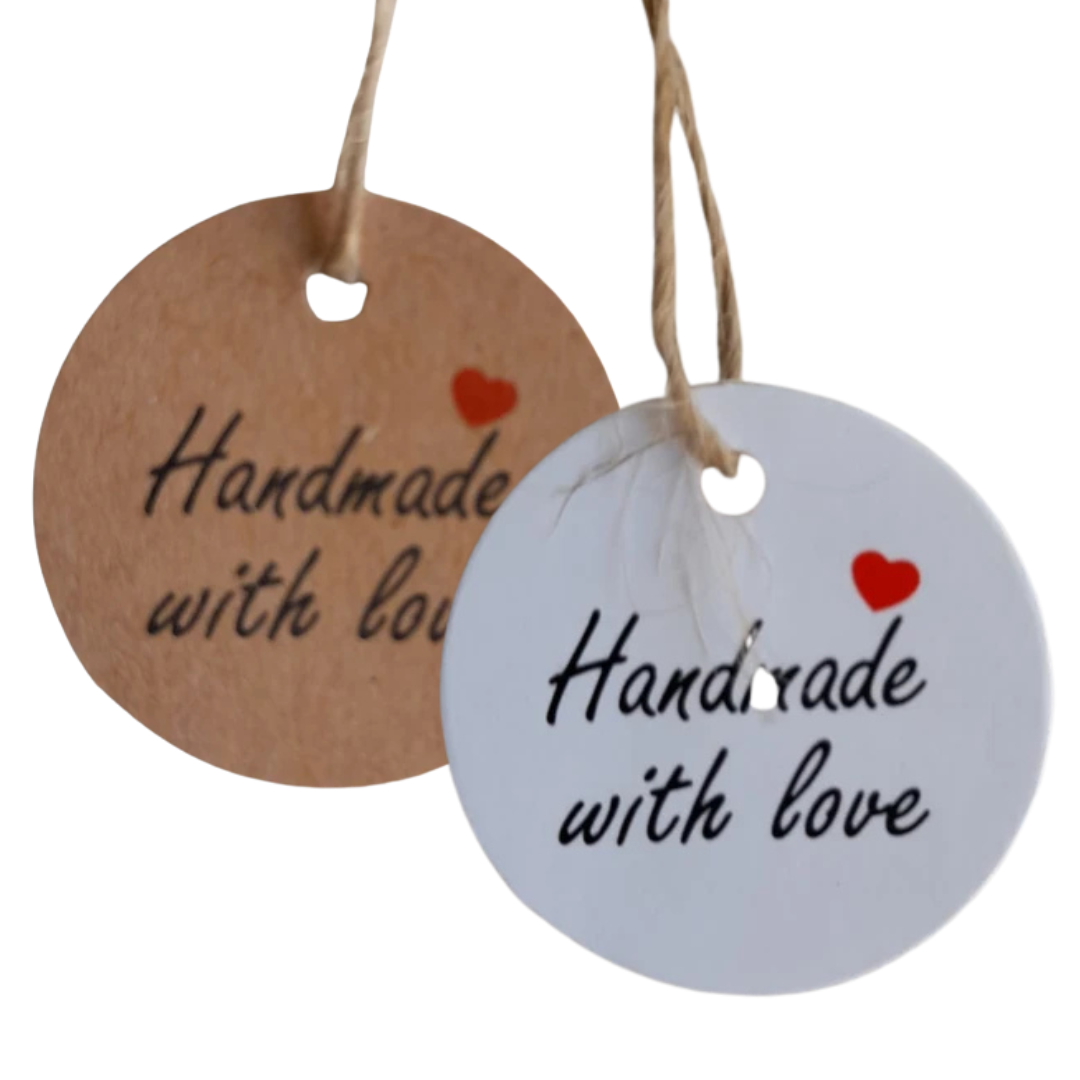 Cadeaulabels | Handmade with love | 2 varianten