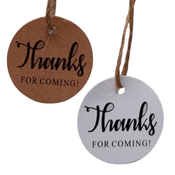 Cadeaulabels | Thanks for Coming | 2 varianten