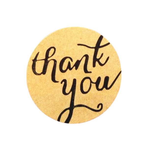 12 cadeaustickers - Thank you - Stickervel
