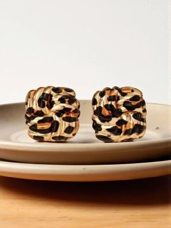 Boucles d’oreilles motif léopard