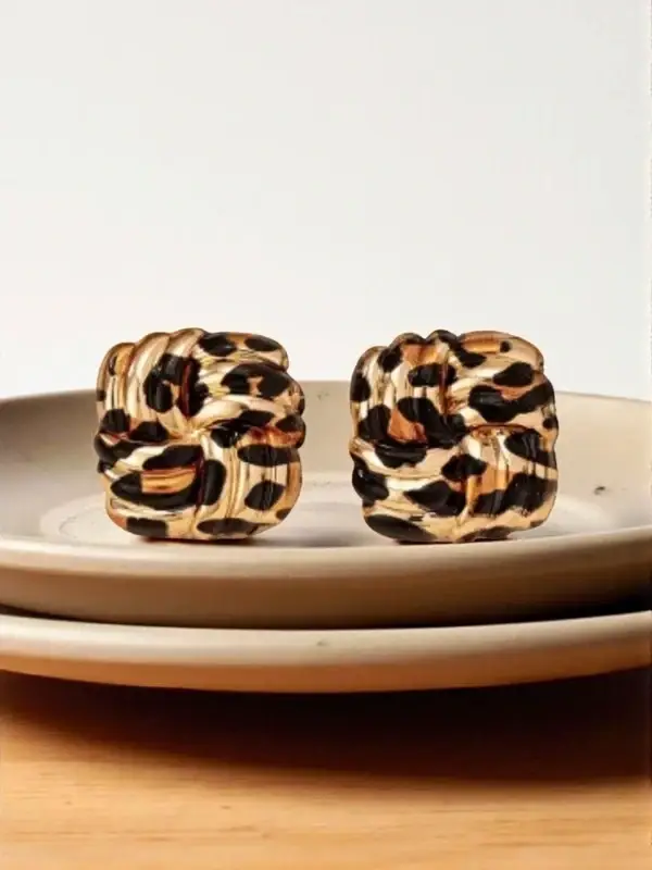 Boucles d’oreilles motif léopard