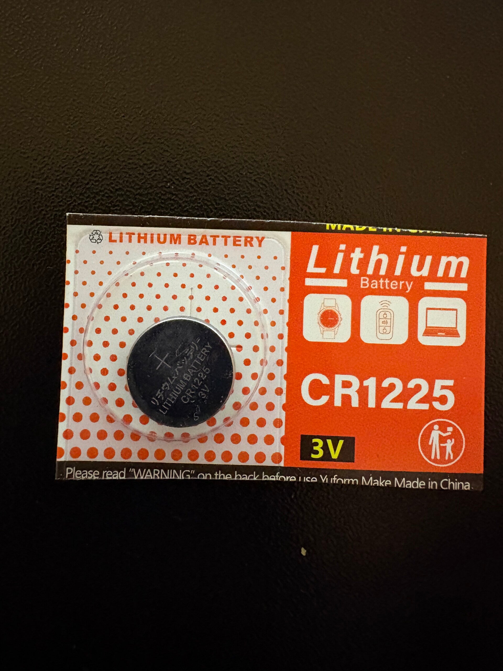 PILE CR1225 3.0V - VENDU A L' UNITÉ