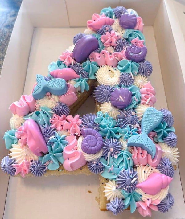 Two Layer Stacked Number Cake