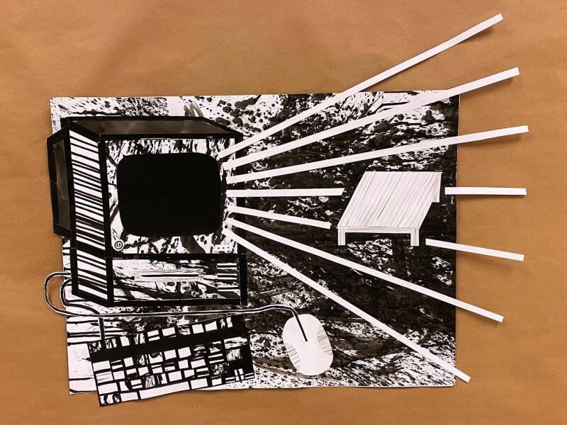 How to Build a Table (Extended Edition) - 18" x 24" - cut and paste ink on paper