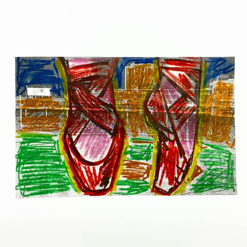 Little League - Crayon on Paper - 5 x 8