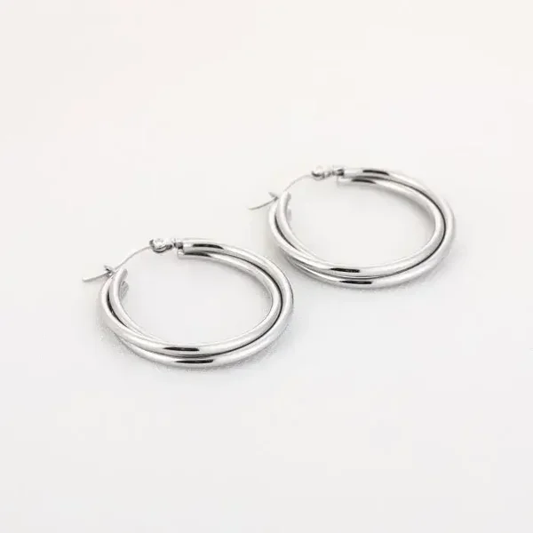 Triple swirl hoops silver
