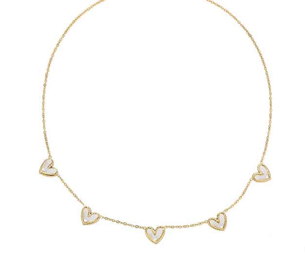 Shell five hearts necklace gold
