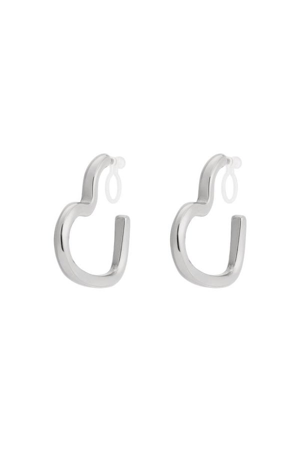clip hartjes oorbellen zilver