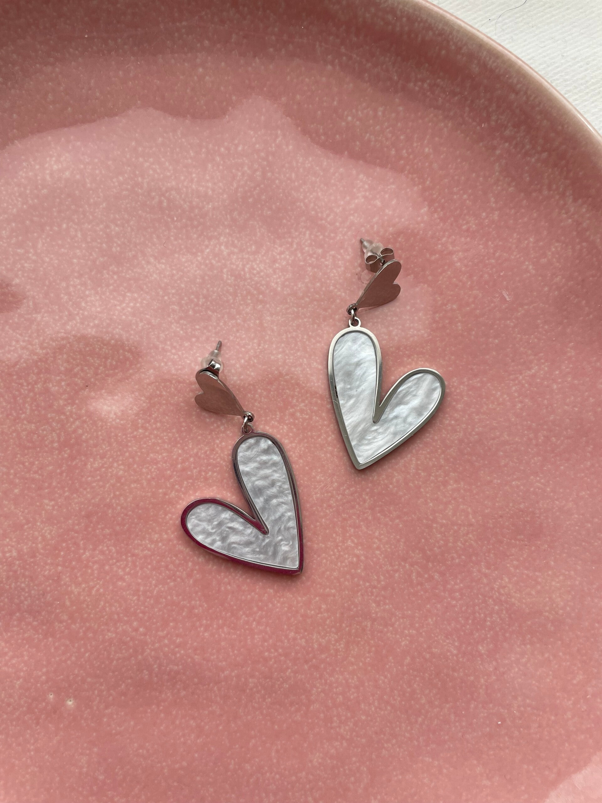 Heart earring silver