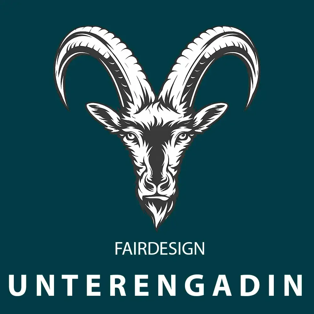 Webdesign Unterengadin zum Sparpreis – Fair-Design Logo mit Steinbock Wir organisieren Ihre Website, Hosting, Videos und Flyer für Firmen in Scuol und Zernez.