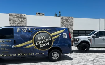 Mobile detailing van from My Detail Guy servicing Ruskin, FL with fully equipped setup for ceramic coating