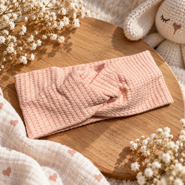 Bandeau cheveux gaufré rose