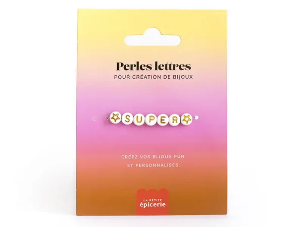 Perles lettres "Super" pour bracelet à personnaliser